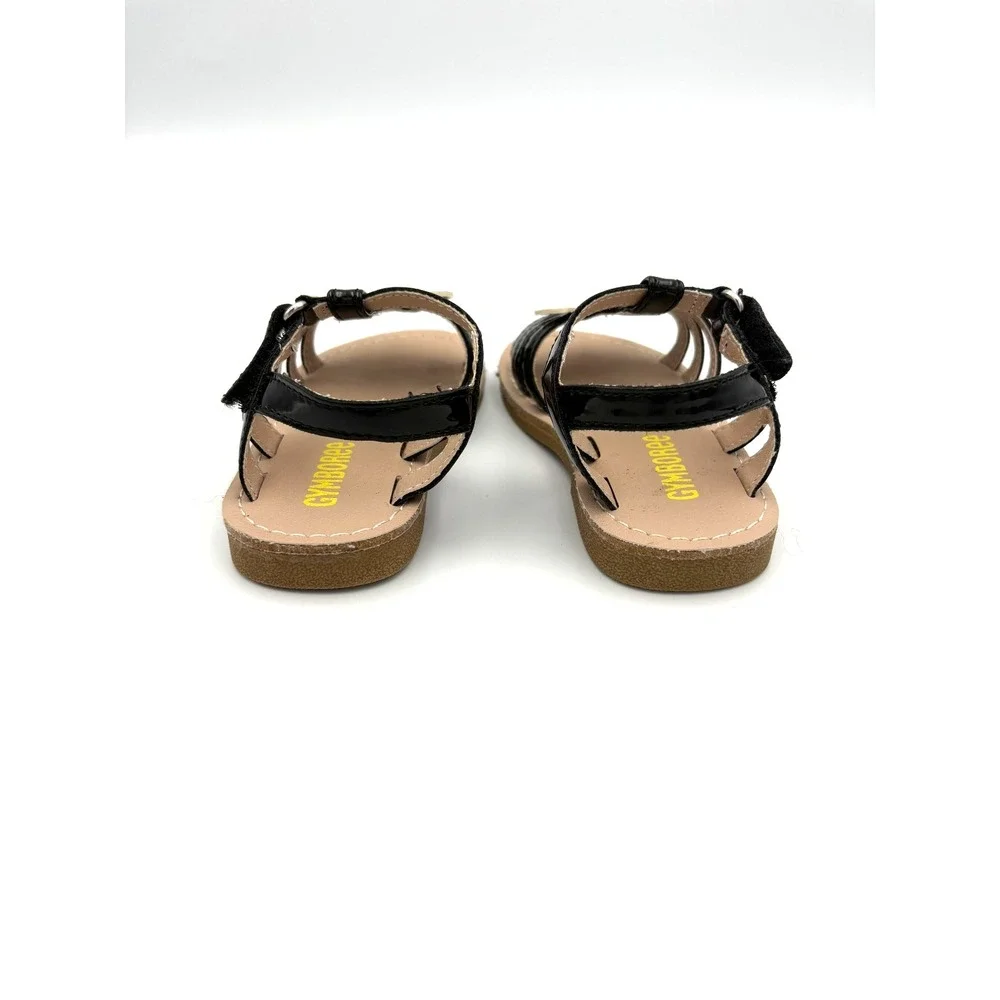 Gymboree‎ Girls Black, White & Yellow Daisy Flower Sandals Size 5